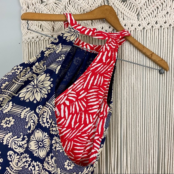 THML Anthropologie Mixed Print Navy  Red  Floral Sleeveless Dress  Small - Picture 5 of 12